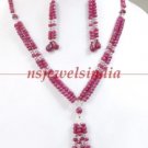 Handcrafted natural red ruby gemstone necklace