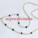 natural fresh water pearl & sapphire gemstone necklace
