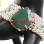 Natural fresh water pearl & emerald gemstone bracelet