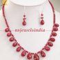 Single strand natural ruby gemstone beads & drop string