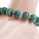 Natural Emerald beads gemstone & silver Bracelet