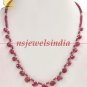 Ruby beads & drops gemstone with silver necklace