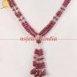 Magnificent natural ruby & silver beads necklace