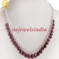 Natural ruby drop gemstone & silver Necklace