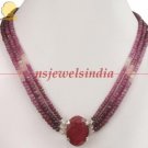 magnificent natural ruby gemstone beads necklace