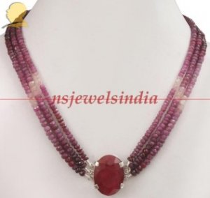 magnificent natural ruby gemstone beads necklace