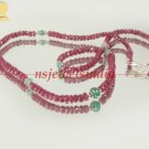 Stunning natural emerald & ruby gemstone necklace