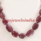 single strand natural ruby beaded gemstone necklace