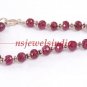 Handcrafted Ruby beads gemstone & silver bracelet