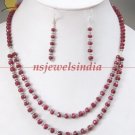 Handcrafted natural ruby gemstone & silver necklace