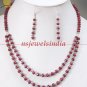 Handcrafted natural ruby gemstone & silver necklace
