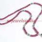 Handmade emerald & ruby with silver beads necklace