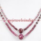 Magnificent ruby gemstone beads & silver necklace