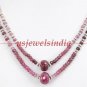 Magnificent ruby gemstone beads & silver necklace