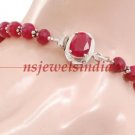 stunning natural Ruby gemstone beads & silver Bracelet