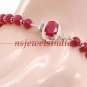 stunning natural Ruby gemstone beads & silver Bracelet