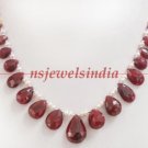 natural ruby & pearl gemstone with silver necklace