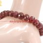 Handcrafted natural red ruby & silver beads bracelet