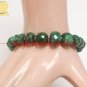 Handcrafted natural emerald & silver beads bracelet
