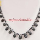 Handcrafted sapphire drop gemstone with silver necklace