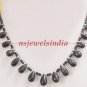 Handcrafted sapphire drop gemstone with silver necklace