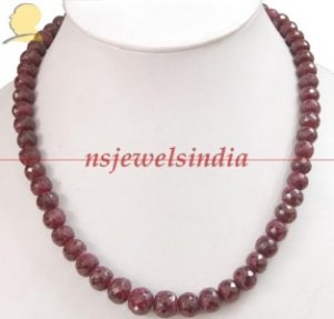 Magnificent natural ruby beads gemstone necklace
