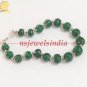 Handcrafted natural emerald gemstone & silver bracelet