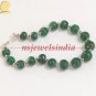 Handcrafted natural emerald gemstone & silver bracelet