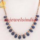 Citrine & sapphire drops gemstone with silver string