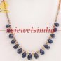 Citrine & sapphire drops gemstone with silver string