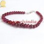stunning Natural cabochon beads ruby & silver bracelet