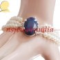 Magnificent natural pearl gemstone & silver bracelet