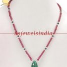 Emerald,ruby & sapphire beads gemstone Necklace