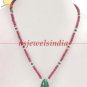Emerald,ruby & sapphire beads gemstone Necklace