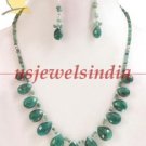 Stunning natural emerald gemstone with silver necklace