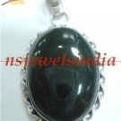 15.60gms Handmade natural onyx gemstone silver pendant