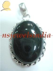 15.60gms Handmade natural onyx gemstone silver pendant