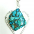 6.22gms Natural turquoise gemstone silver pendant