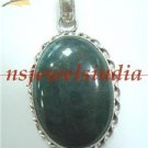 16.19gms Handmade Natural agate gemstone silver pendant
