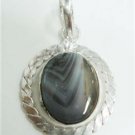 6.88gm Handcrafted natural onyx gemstone silver pendant