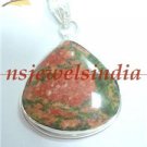 14.02gms Handcrafted agate gemstone silver pendant
