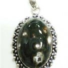 13.95gm Stunning naturale agate gemstone silver pendant