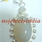 12.64gms Designer  natural onyx gemstone silver pendant