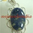 7.76gm Handmade natural agate gemstone silver pendant