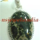 12.88gm Handmade natural agate gemstone silver pendant