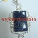 17.78gm Handmade natural  lapis gemstone silver pendant