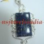17.78gm Handmade natural lapis gemstone silver pendant
