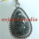 13.68gm Designer natural agate gemstone  silver pendant