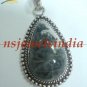13.68gm Designer natural agate gemstone  silver pendant