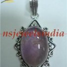 13.63gms Amethyst color gemstone & silver pendant